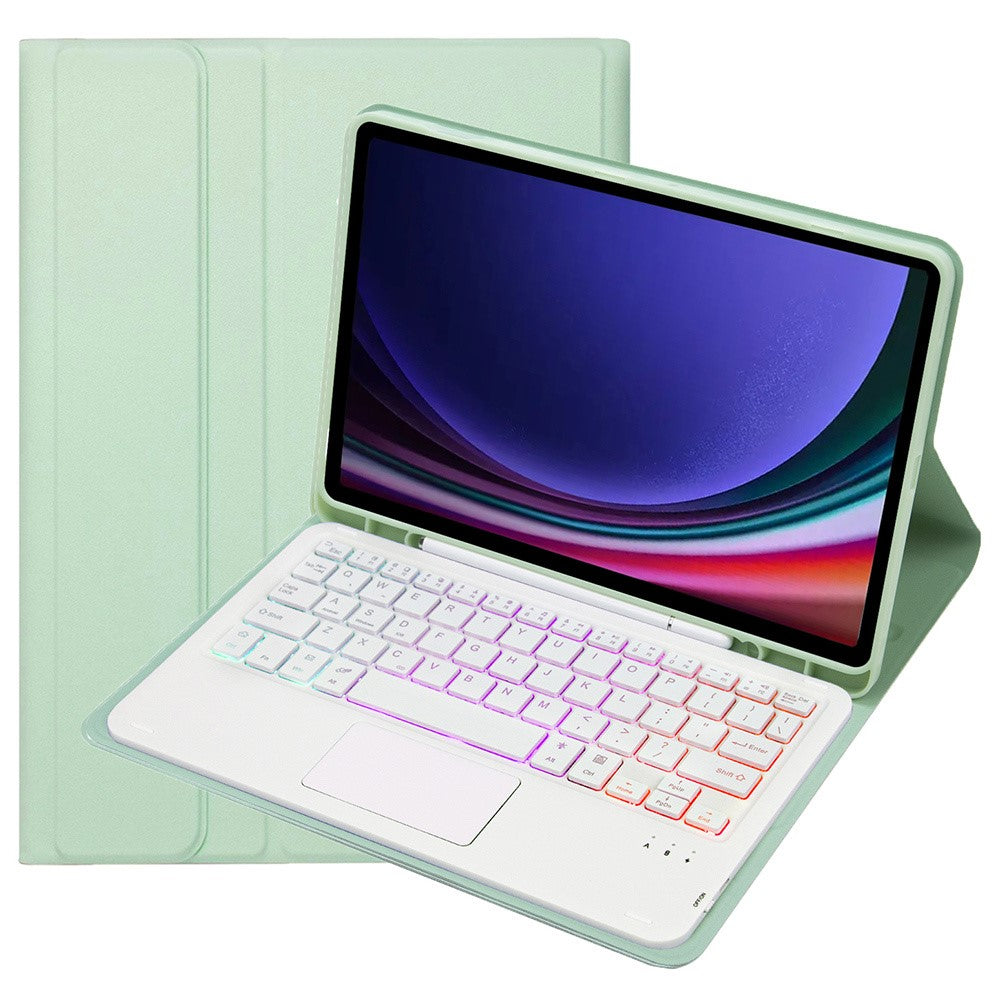 A710B-AS For Samsung Galaxy Tab S10 Lite / S10 FE / S9 FE / S9  X710 / X716B / X718U Backlit Bluetooth-Compatible Keyboard Case