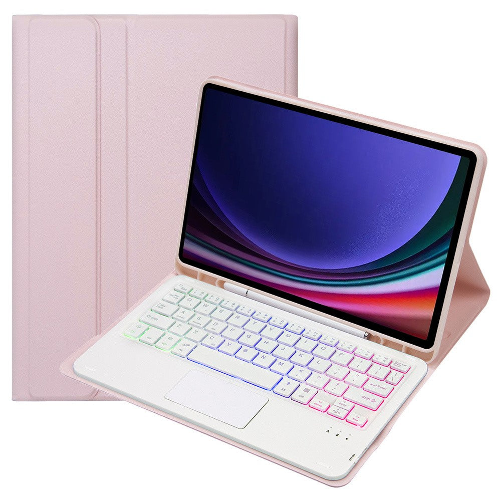 A710B-AS For Samsung Galaxy Tab S10 Lite / S10 FE / S9 FE / S9  X710 / X716B / X718U Backlit Bluetooth-Compatible Keyboard Case