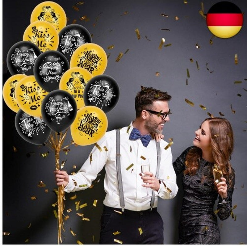 HOWAF Silvester Deko 2023 Dekoration Ballons Set, Neujahr Silvesterdeko,