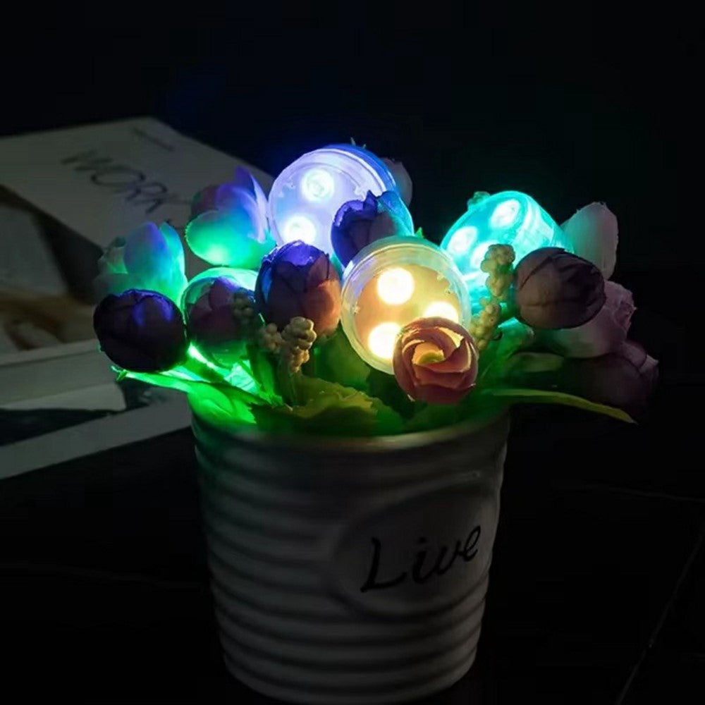 2Pcs RGB LED Underwater Light 16 Colors Fish Tank Decorative Light IP68 Waterproof Submersible Pool Lamp with Remote