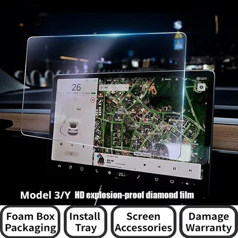 Displayschutzfolie aus Panzerglas für Tesla Model 3 / Y (2023-2025) - 15,4 Zoll