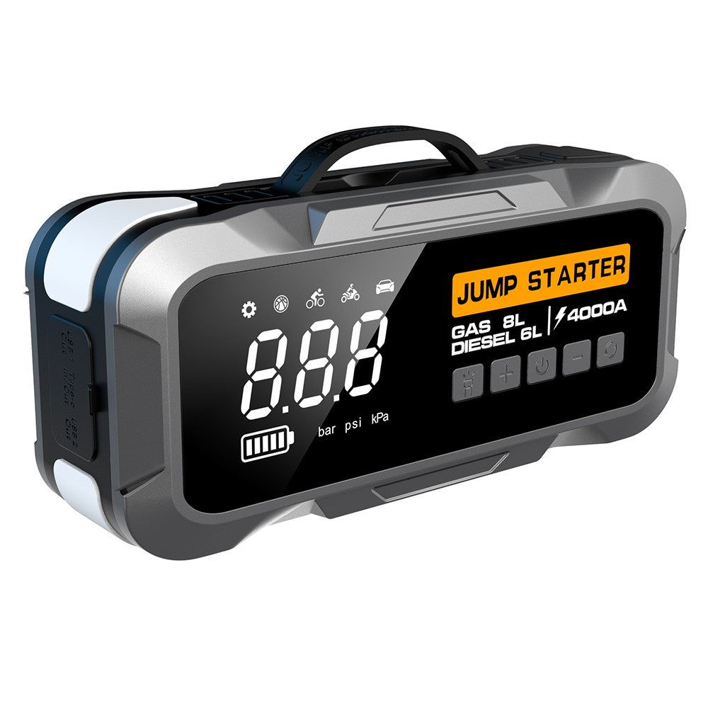 CY97 8000mAh Car Jump Starter with Air Compressor 150PSI Tire Inflator with LED Emergency Light