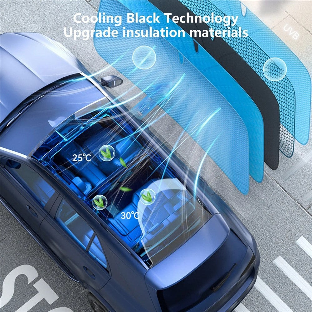 Sonnenschutz für Auto-Windschutzscheibe, Größe L, faltbar, Silikonbeschichtung, UV-Schutz, Hitzeisolierung, für universelle Fahrzeuge