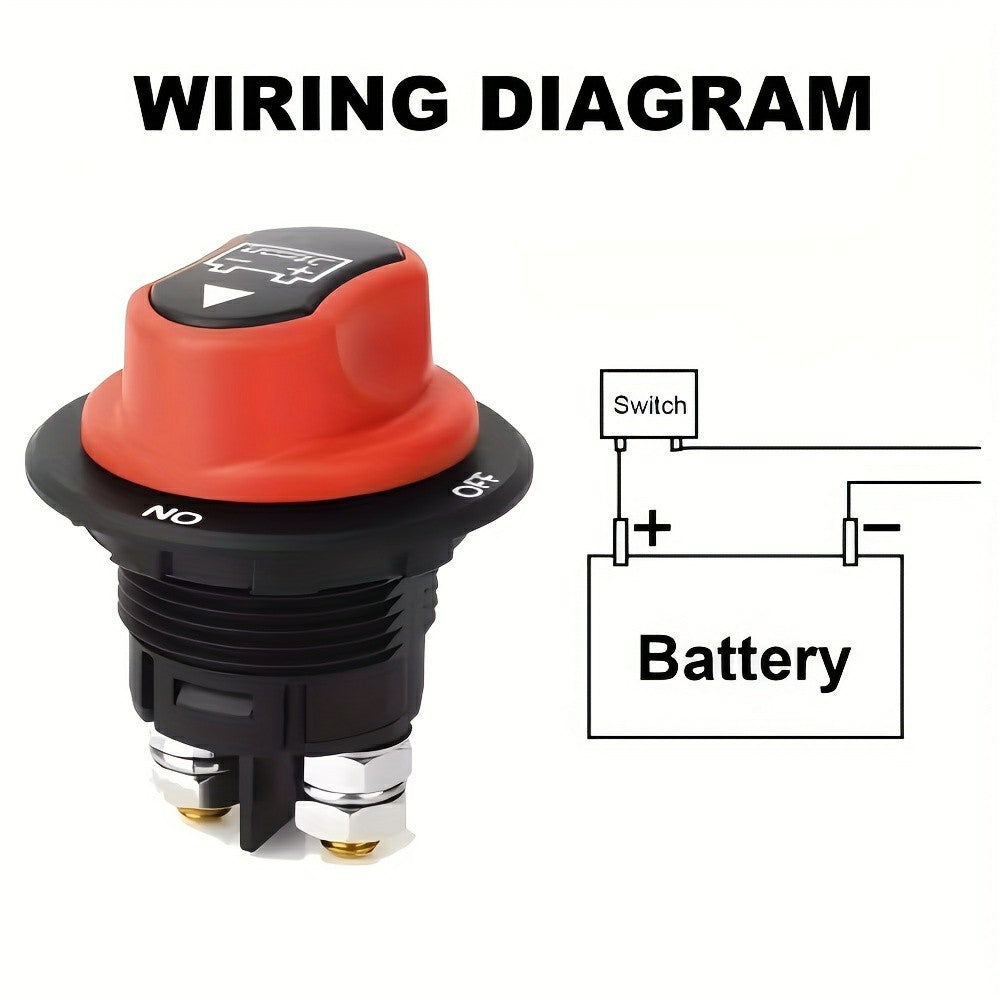 200A Batterietrennschalter für Marine, Yacht, Auto – Schwarz, Drehschalter zum Stromabschalten für Boote, Wohnmobile, LKW, Motorräder