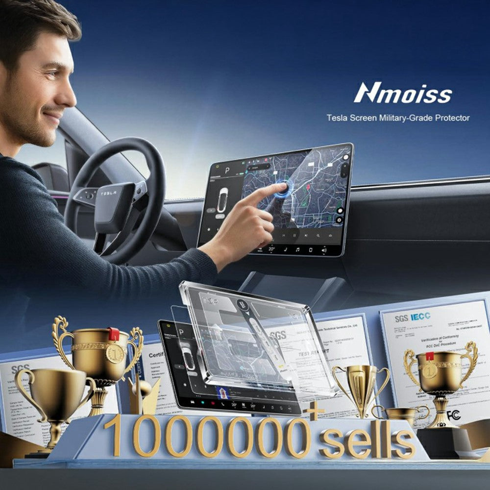 Panzerglas-Set für Tesla Model Y (2020-2025) & Model 3 (2017-2023) – Mittelkonsole & Rückspiegel Schutzfolie