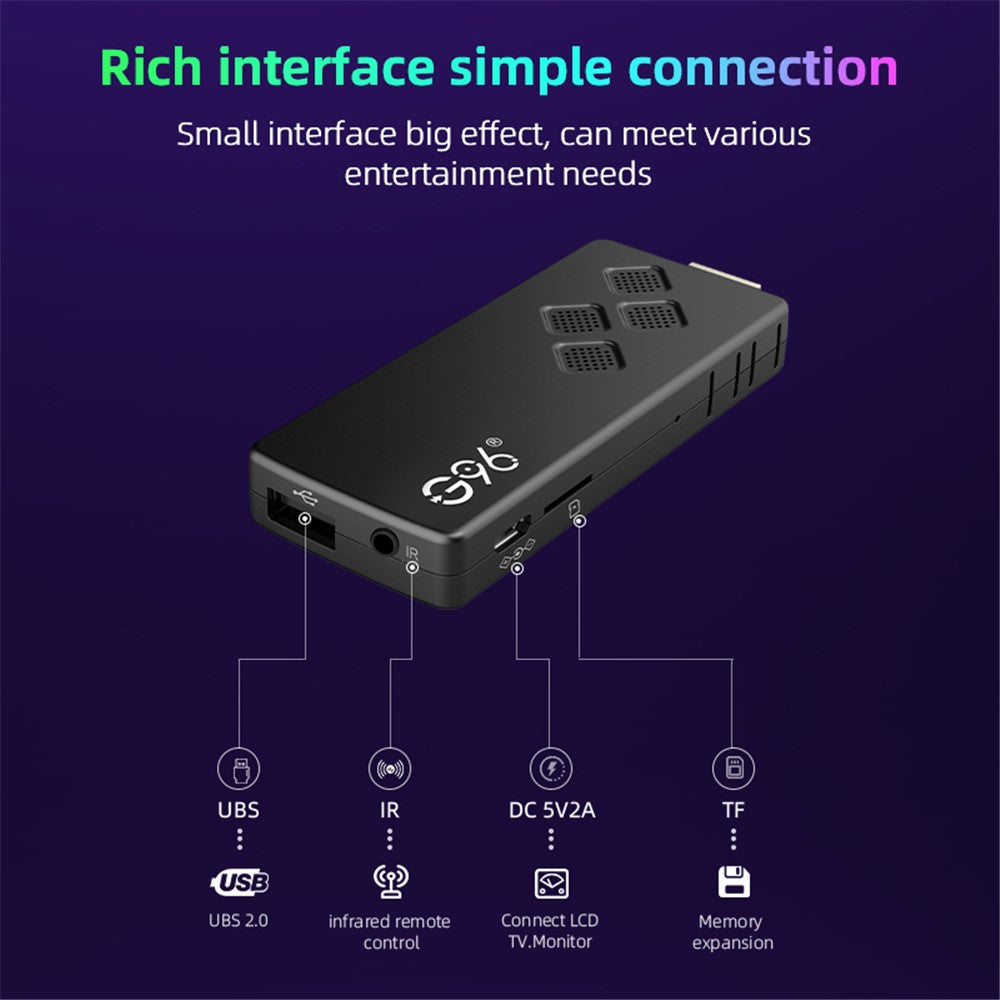 G96 ATV 8K Android 14 Voice Remote Control TV Stick 2.4G / 5G Dual-Band WiFi BT5 Media Player, 2GB+8GB