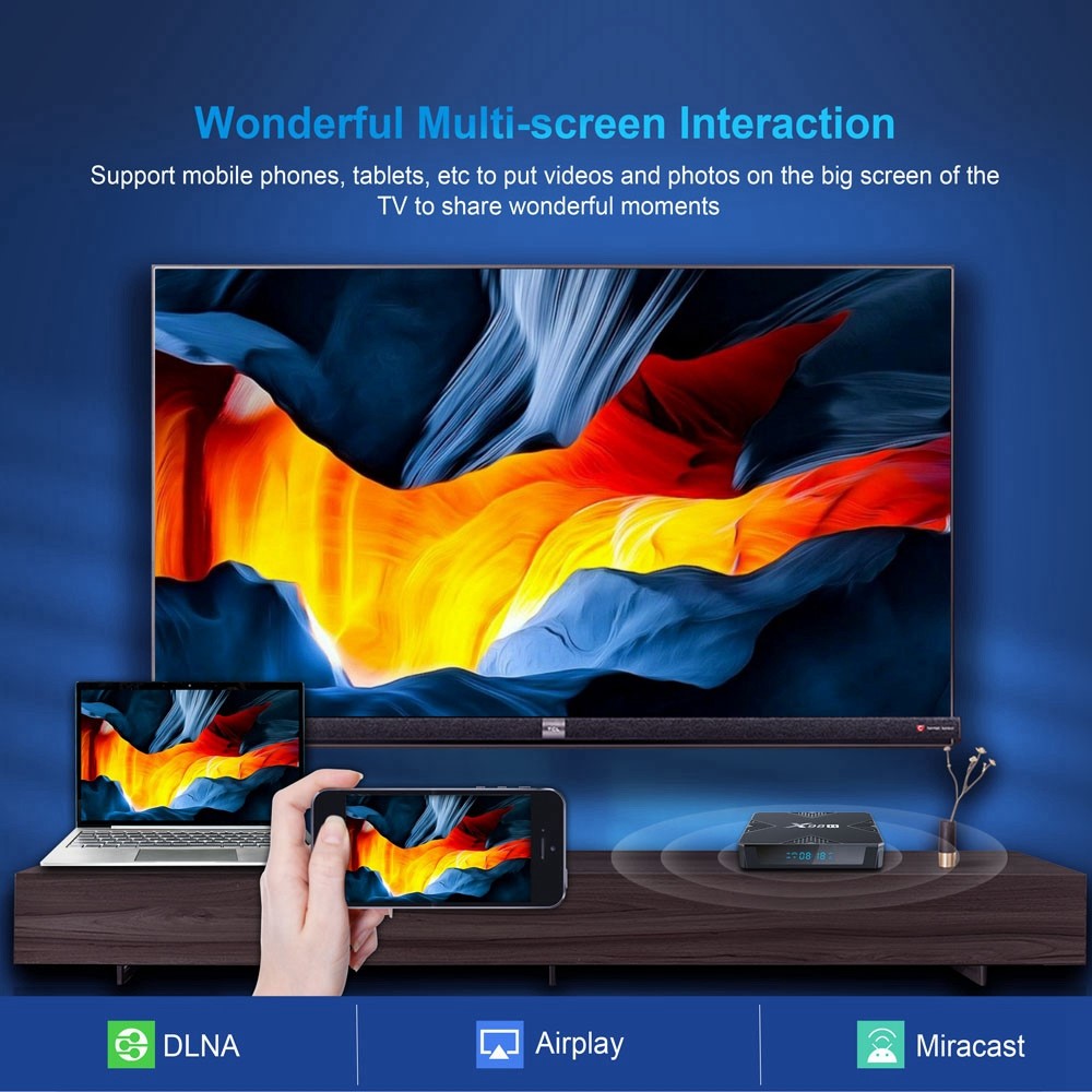 X98H Android 12.0 Smart TV Box Allwinner H618 Dual-Band Wifi6 2.4G / 5G WIFI HD 4K Media Player (2G+16G)