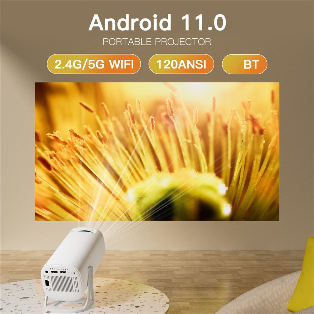 S40 1024*600P Android 11 WiFi6 Bluetooth-compatible Smart Projector Home Theater Projector Support 4K Video