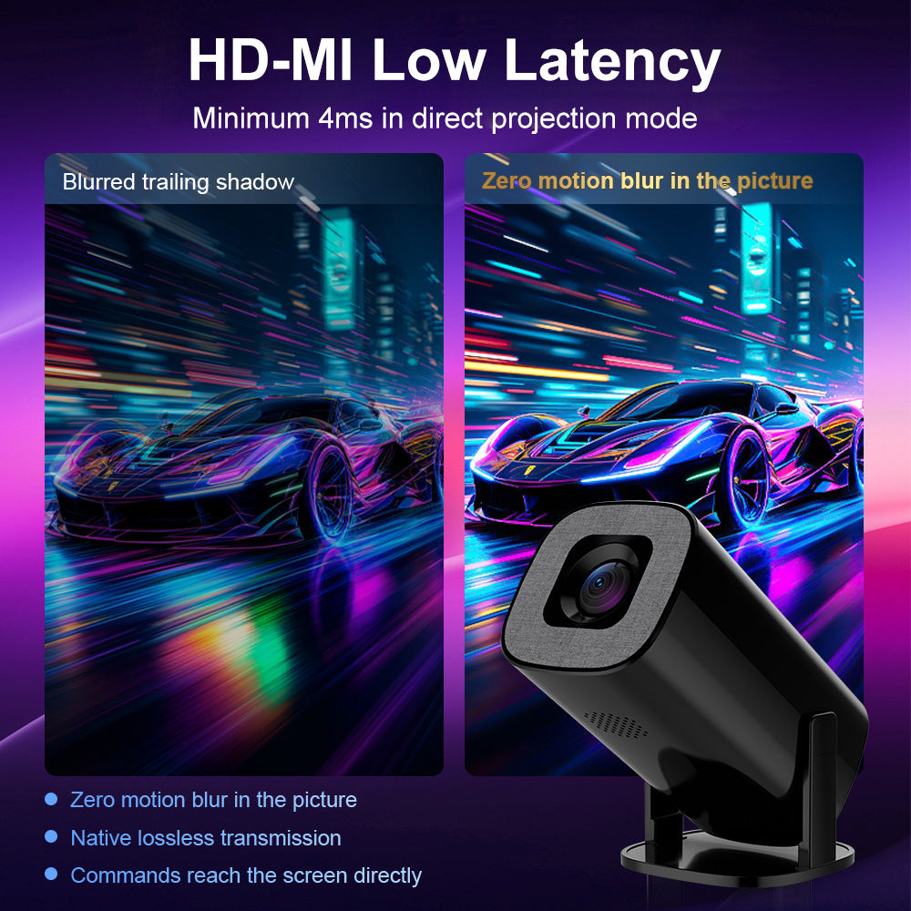 V1 Smart Video Projector 200 ANSI Android 14 Automatic Keystone Correction WiFi / Bluetooth-compatible Home Theater, 1+8GB