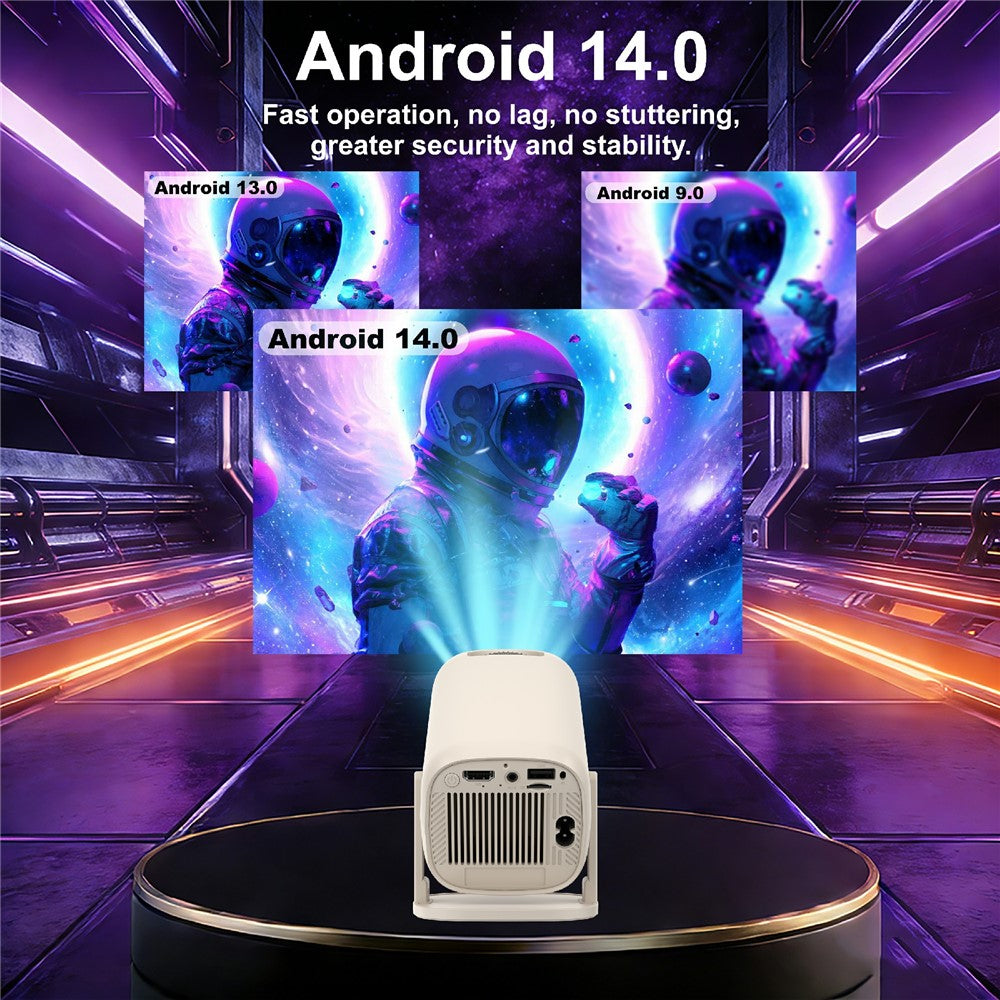 V2-Collita Mini Projector Allwinner H135 Android 14.0 200 Lumens HD 4K Support 180° Projection for Home Entertainment