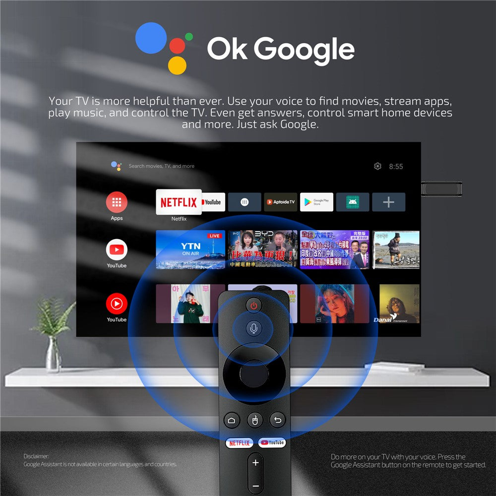YD925 2+8GB Android Smart TV Stick Quad Core ARM Cortex A53 4K Streaming TV Stick