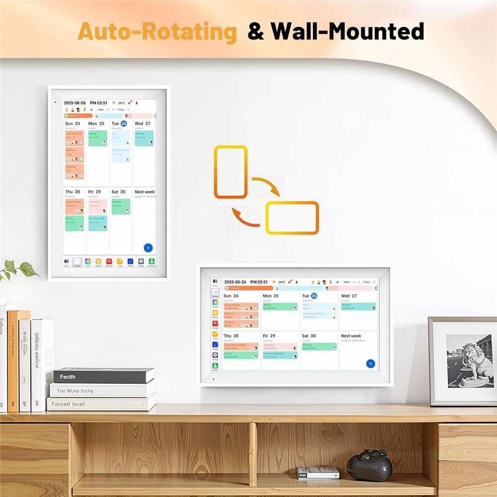 15,6 Zoll Smart Home Planungs-Touchdisplay – Digitaler Familienkalender & Organisationszentrum mit HD-Bildschirm zur Verwaltung von Terminen, Aufgaben und Familienplänen