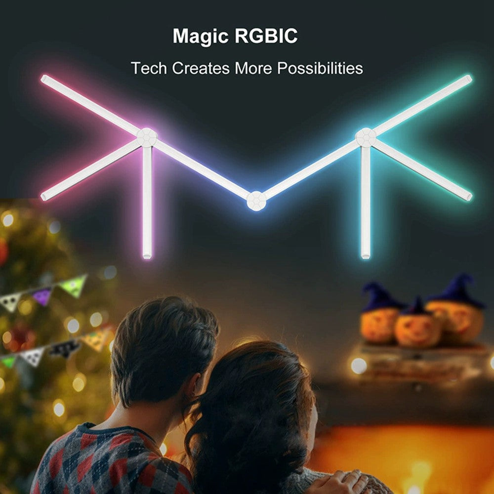 DIY024 12Pcs Tuya WiFi Smart Atmosphere Wall Lights Bluetooth-compatible DIY Modular RGBIC LED Music Sync APP Control Ambient Lamp