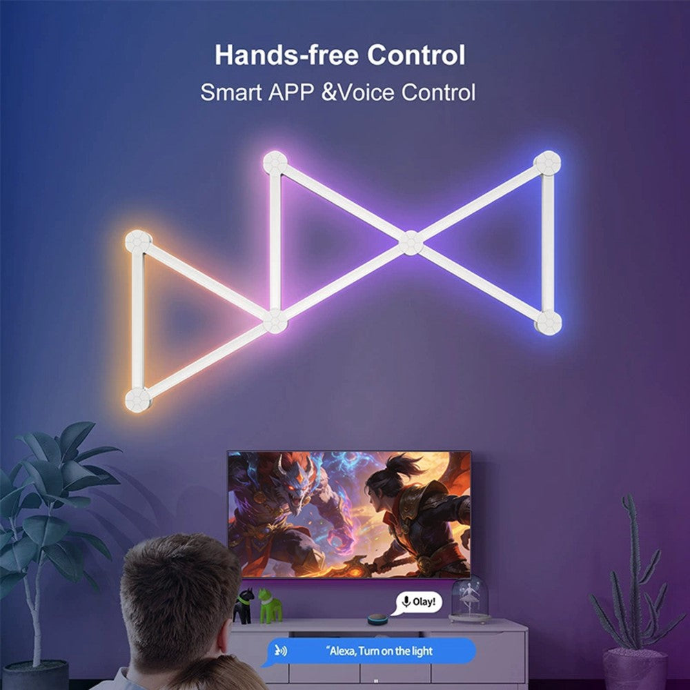 DIY024 12Pcs Tuya WiFi Smart Atmosphere Wall Lights Bluetooth-compatible DIY Modular RGBIC LED Music Sync APP Control Ambient Lamp