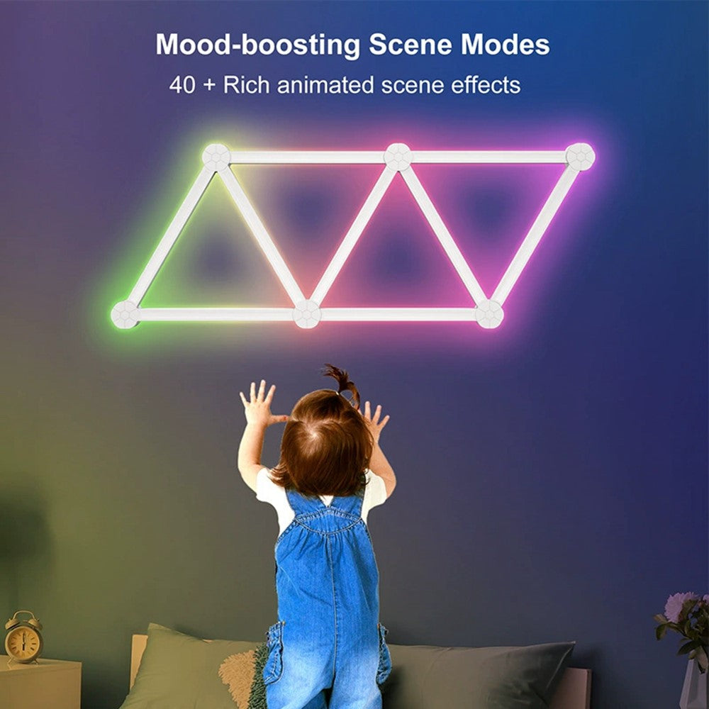 DIY024 12Pcs Tuya WiFi Smart Atmosphere Wall Lights Bluetooth-compatible DIY Modular RGBIC LED Music Sync APP Control Ambient Lamp