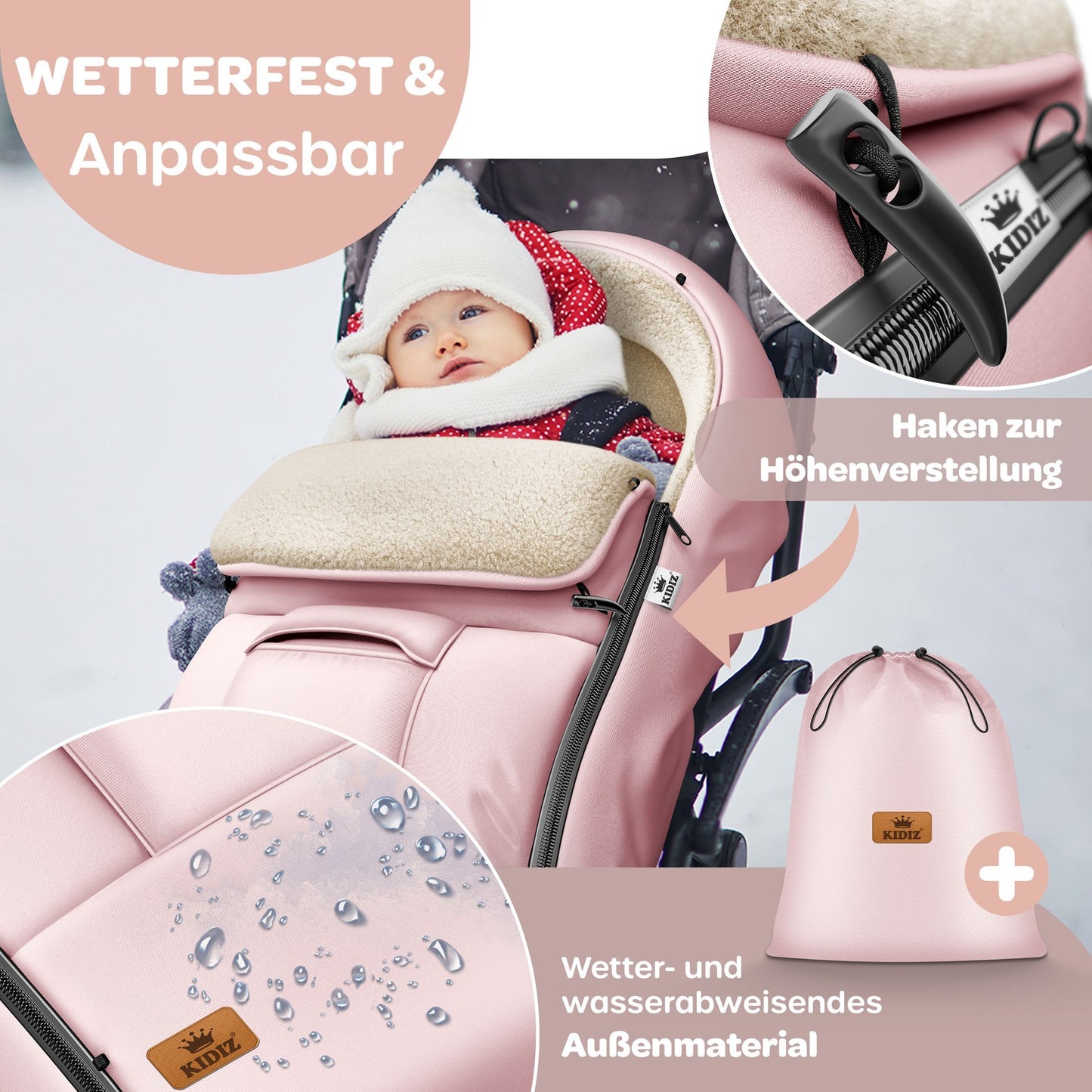 KIDIZ® Babyfußsack Baby Winterfußsack Kinderwagenfuß
