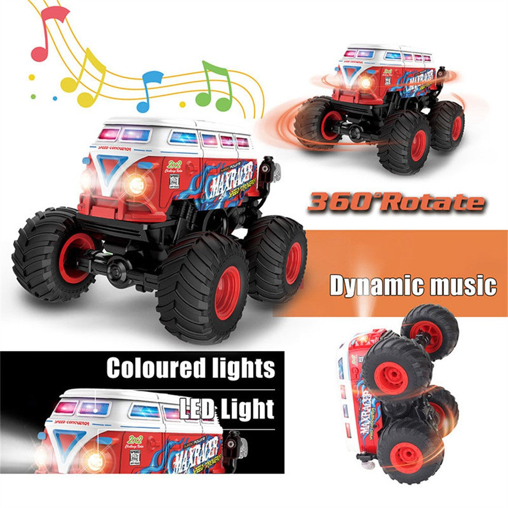 KY-S201B 1 / 20 Stunt School Bus Light Music Mist Spray Remote Control Toy Car