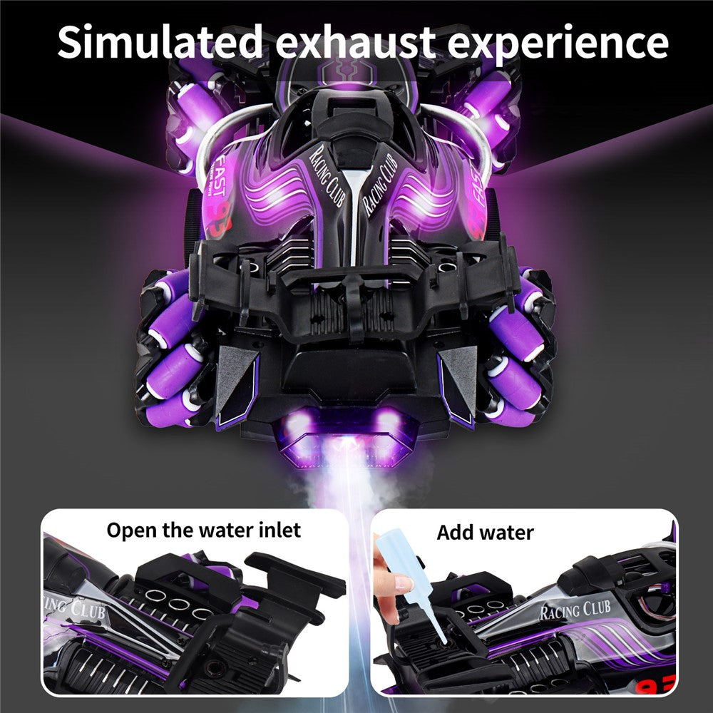 HD3377 1 / 14 RC Racing Car Toy Light Music Mist Spray Remote Control Car, Remote Controller + Gesture Sensing Controller