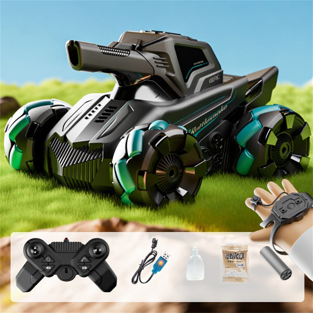 4DRC 4D-Y8 RC Tank Car 4WD Off-Road Water Bullet Shooter Dual Remote Control Single Battery