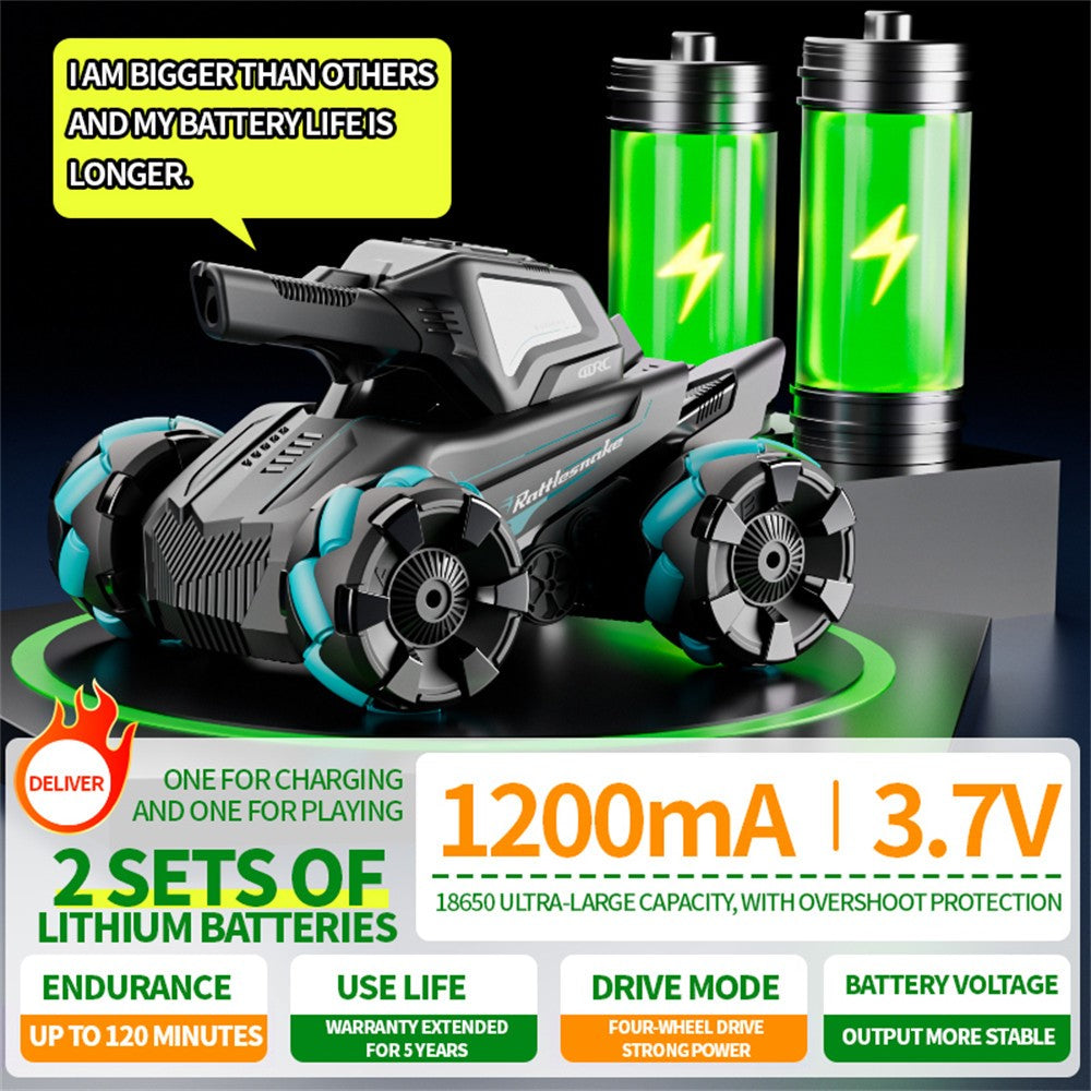 4DRC 4D-Y8 RC Tank Car 4WD Off-Road Water Bullet Shooter 2.4G Remote Control Single Battery