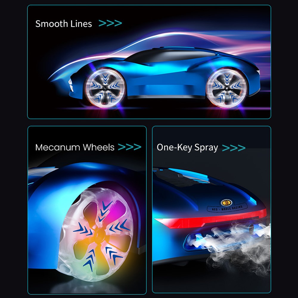 Q206 Style A Remote Control Sports Car with Light and Spray Simulated RC Vehicle , Handheld Remote + Watch Remote