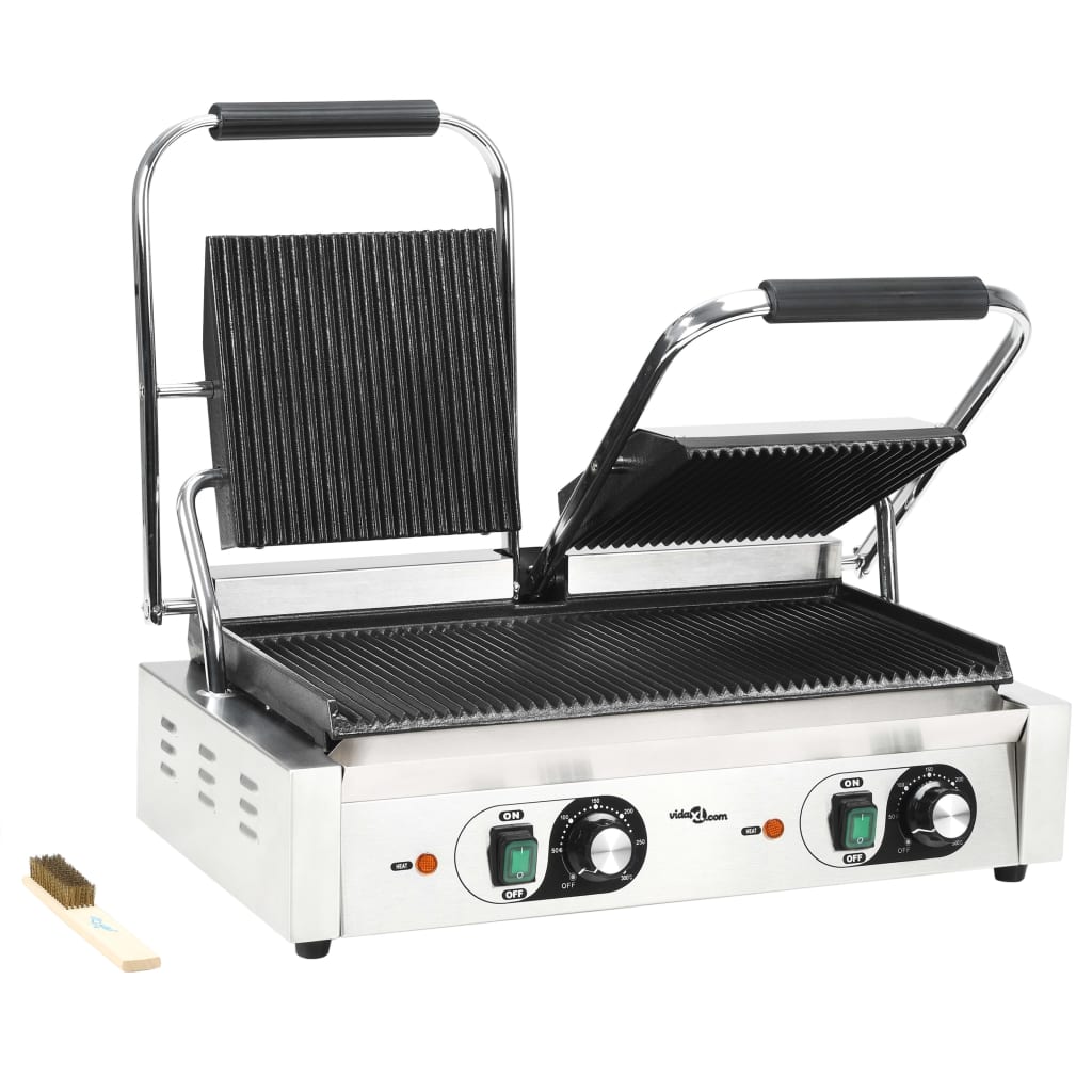 Doppelter Gerillter Panini-Grill 3600 W 57X30,5X20 Cm