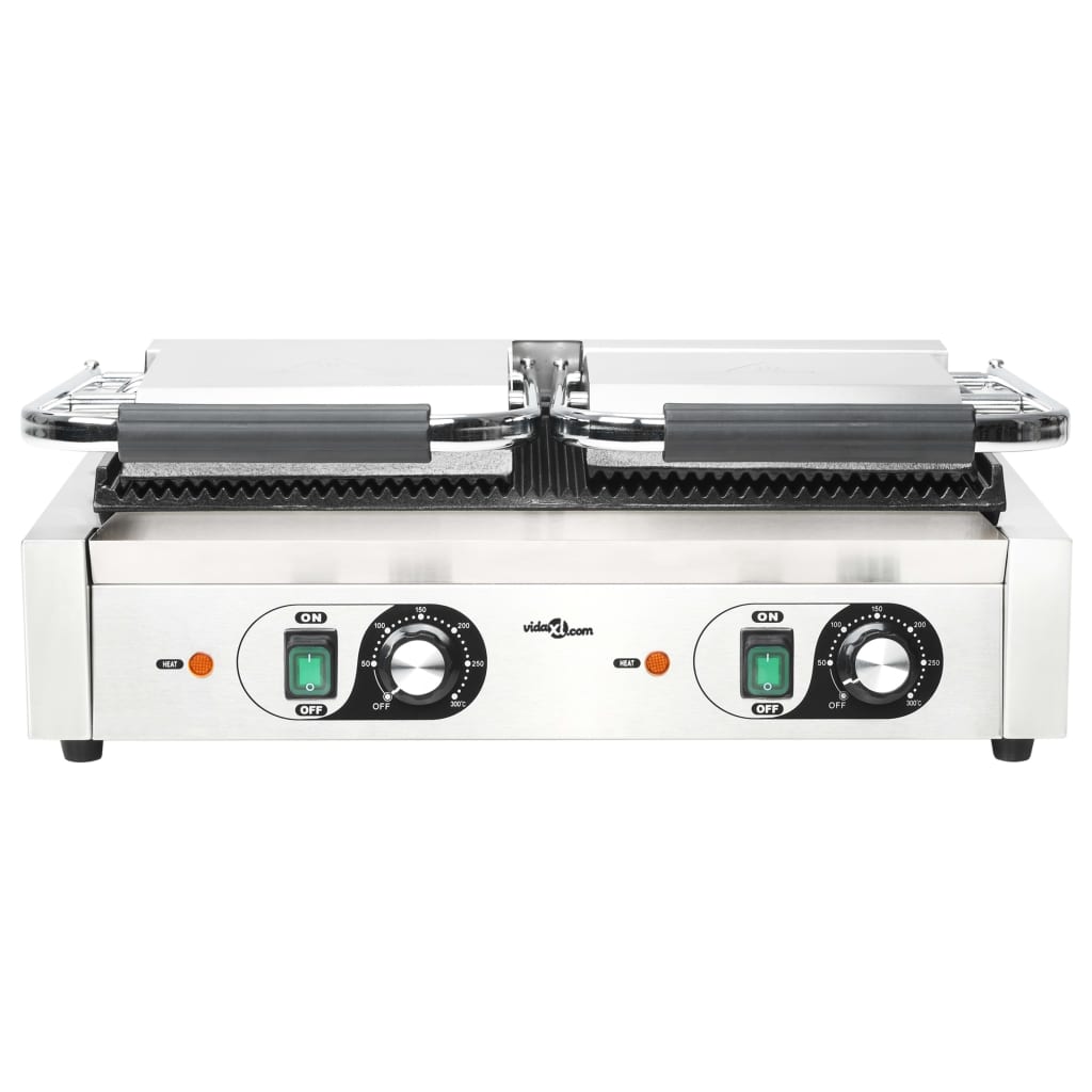 Doppelter Gerillter Panini-Grill 3600 W 57X30,5X20 Cm