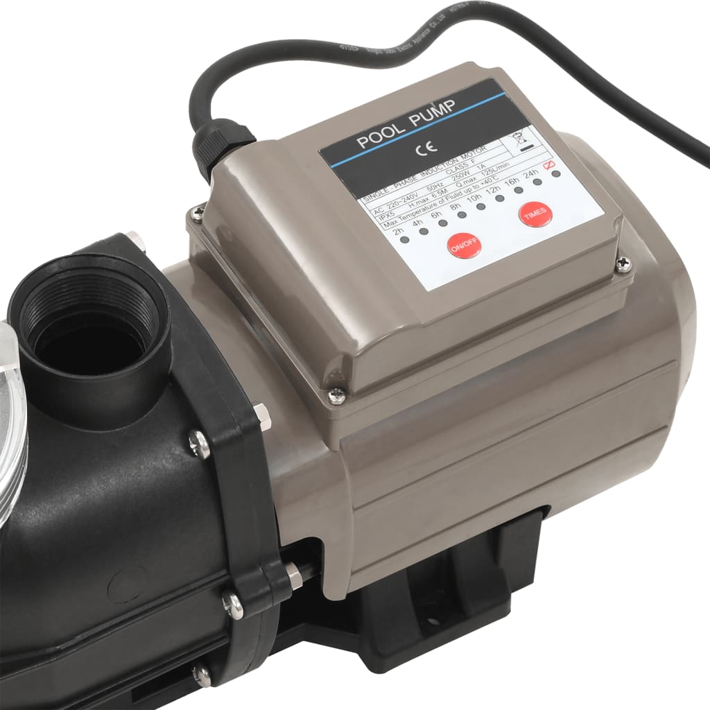 Poolpumpe Mit Timer Schwarz 0,25 Ps 8000 L/H