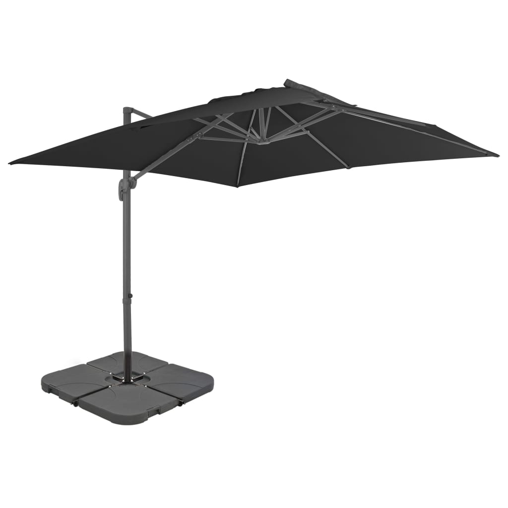 Sonnenschirm Mit Tragbarem Sonnenschirmständer Sandweiß