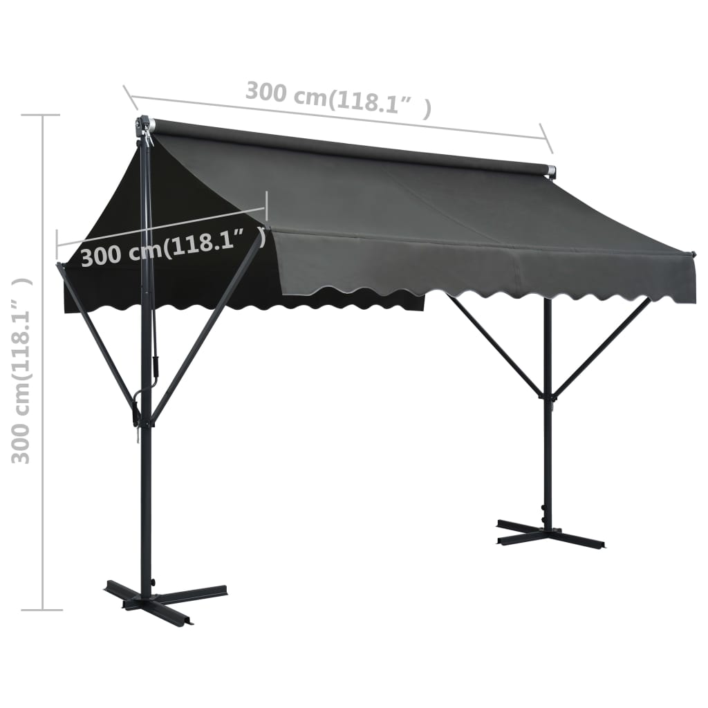 Freistehende Markise 300X300 Cm Anthrazit