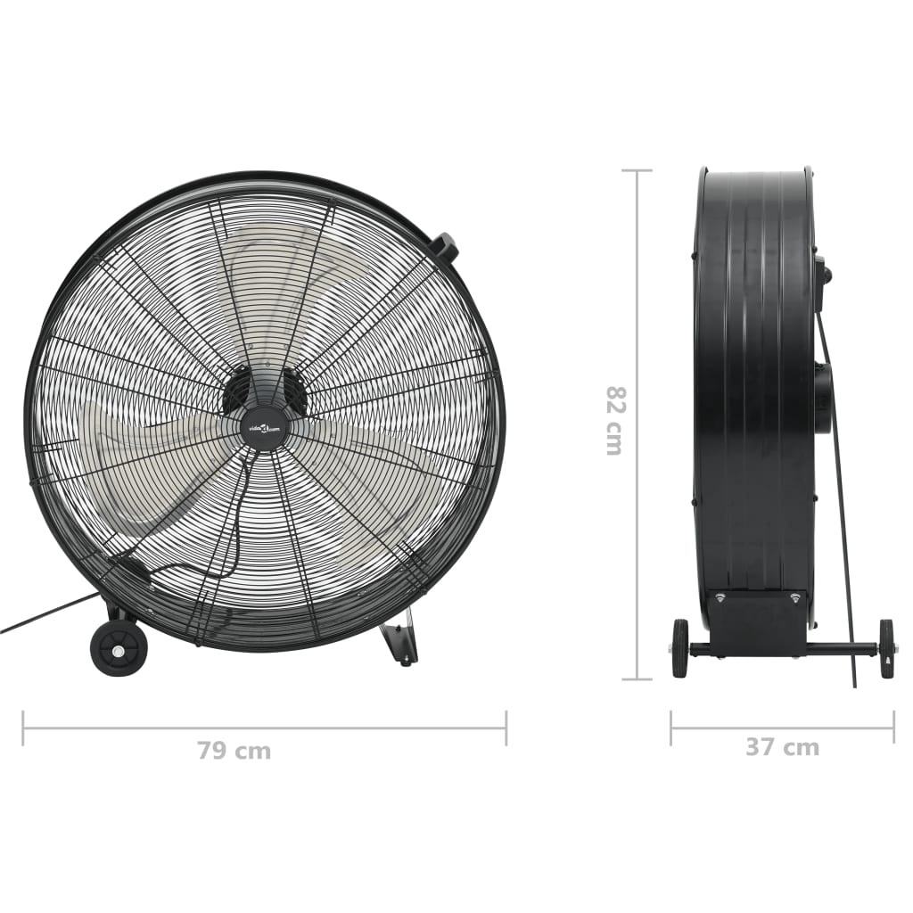 Trommelventilator Industriell 77 Cm 187,7 W Schwarz