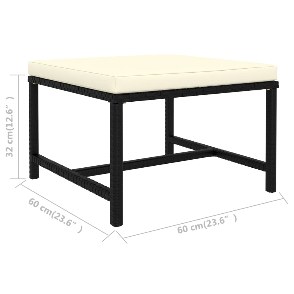 5-Tlg. Garten-Sofagarnitur Mit Auflagen Poly Rattan Schwarz