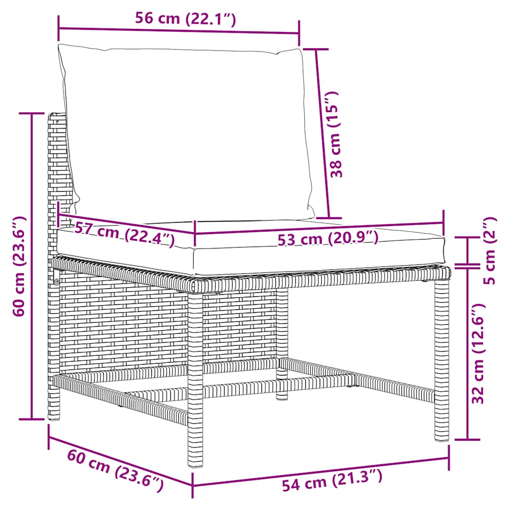 5-Tlg. Garten-Sofagarnitur Mit Auflagen Poly Rattan Schwarz