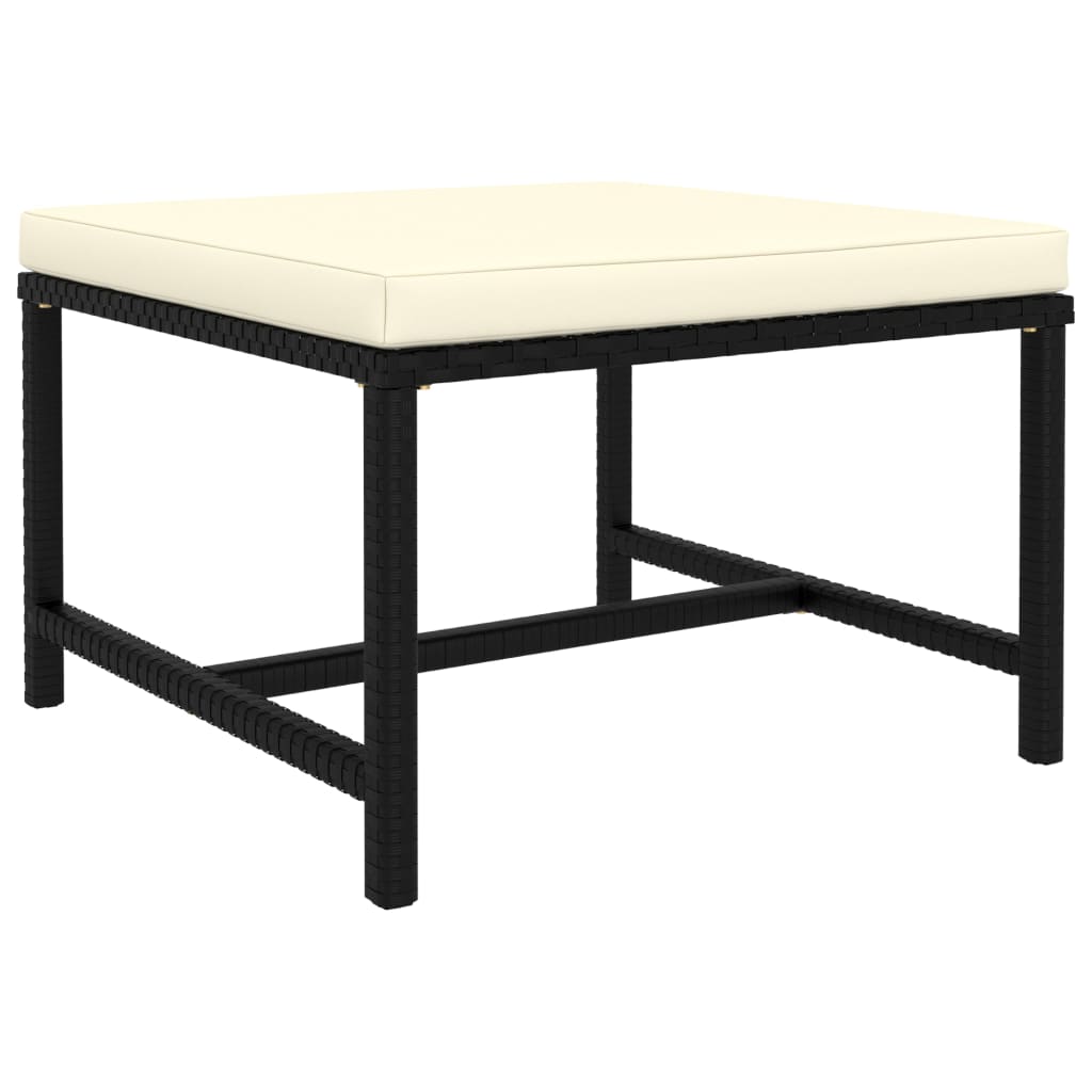 5-Tlg. Garten-Sofagarnitur Mit Auflagen Poly Rattan Schwarz