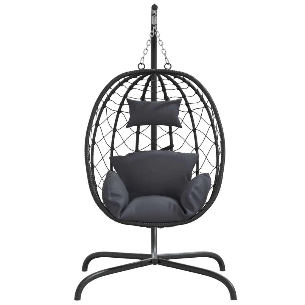 Hängesessel Mit Kissen Poly Rattan & Stahl