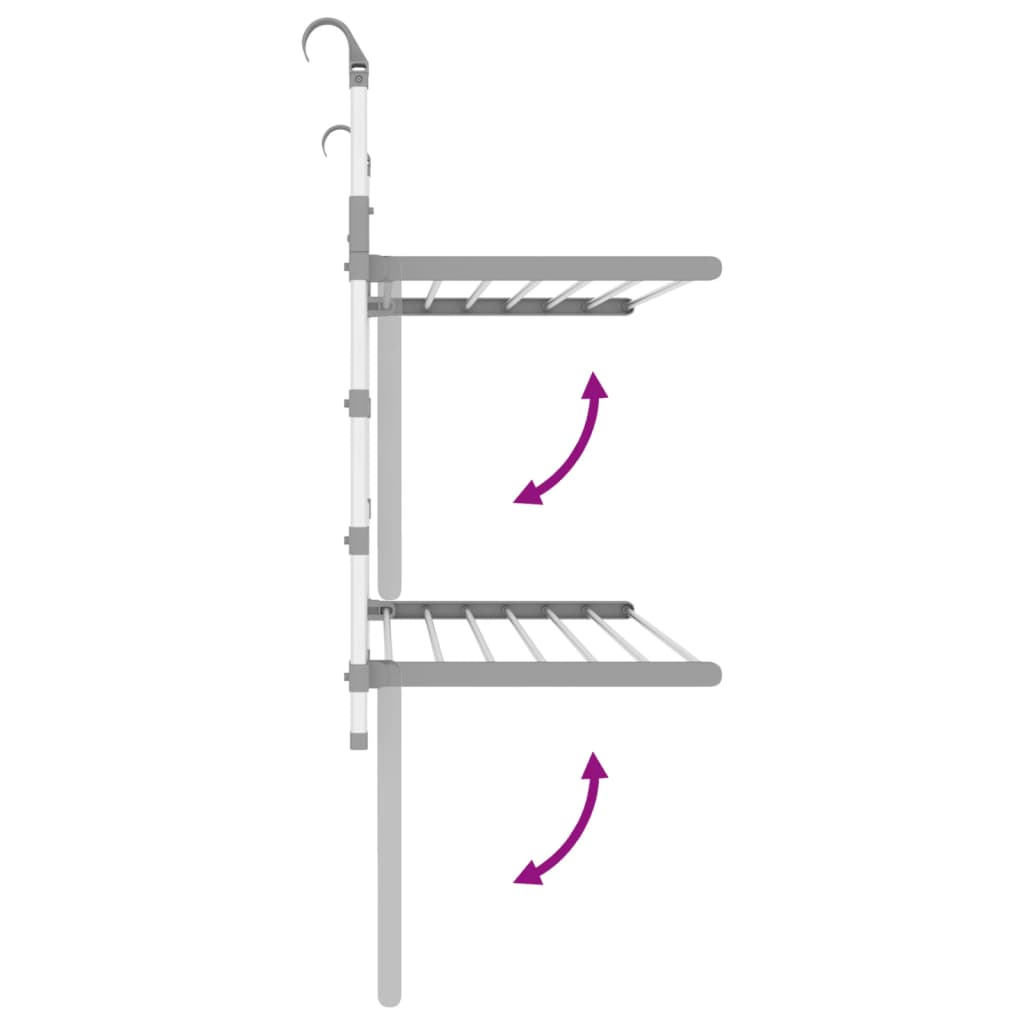 Wäschetrockner Für Balkon 89X25X(60-95) Cm Aluminium