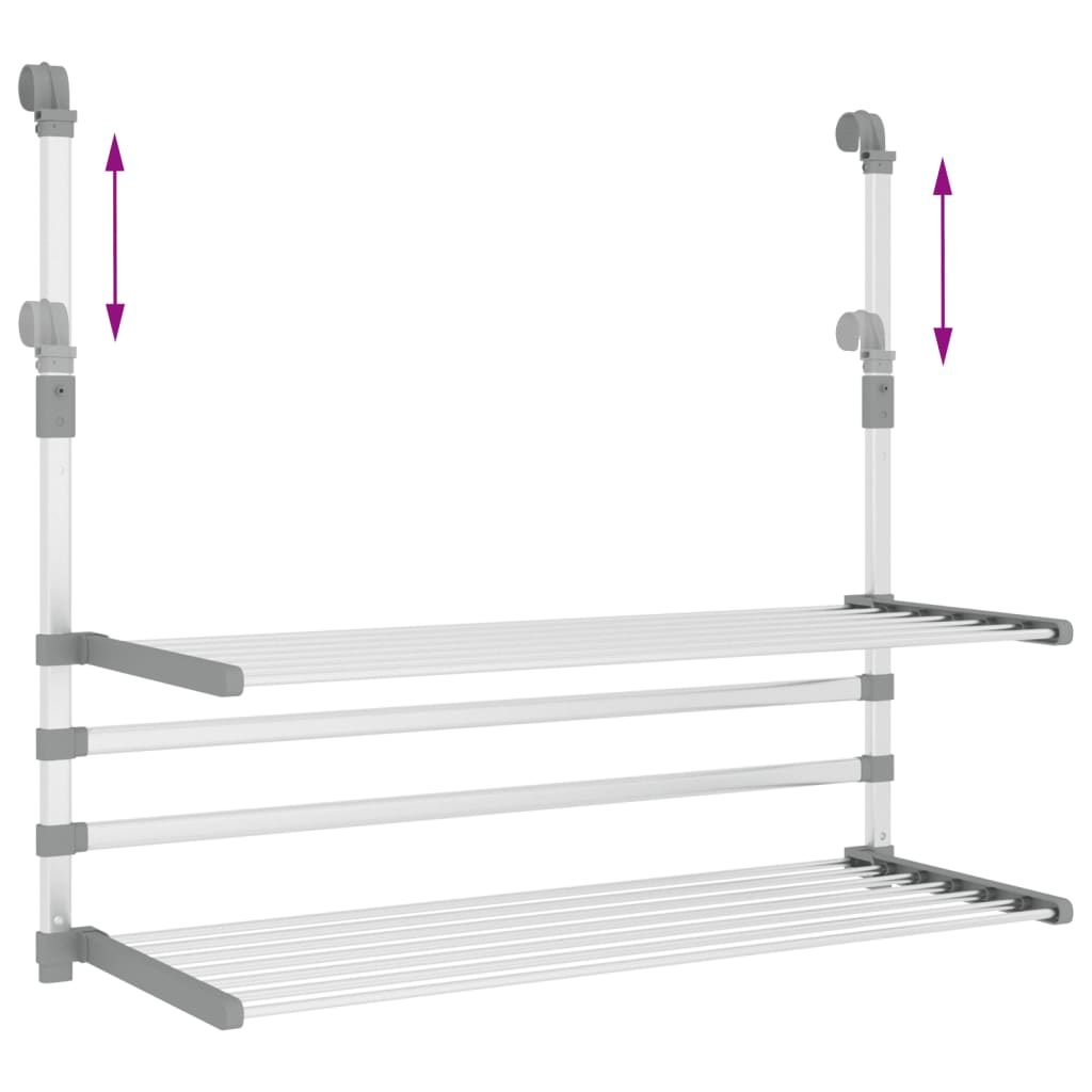Wäschetrockner Für Balkon 89X25X(60-95) Cm Aluminium
