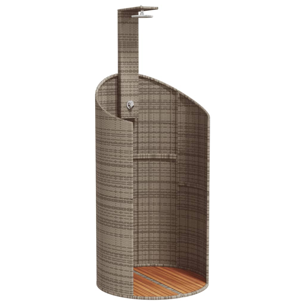 Gartendusche 100X100X241,5 Cm Poly Rattan Akazienholz
