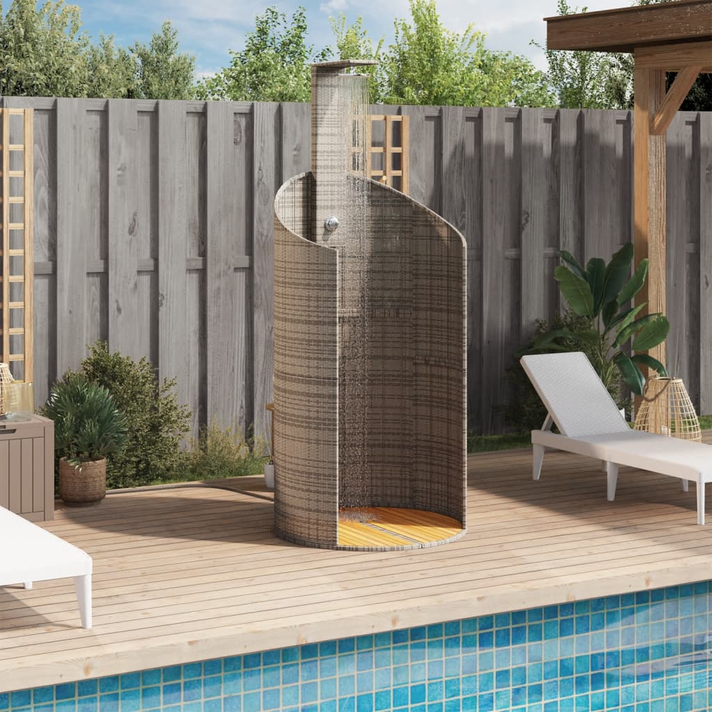 Gartendusche 100X100X241,5 Cm Poly Rattan Akazienholz