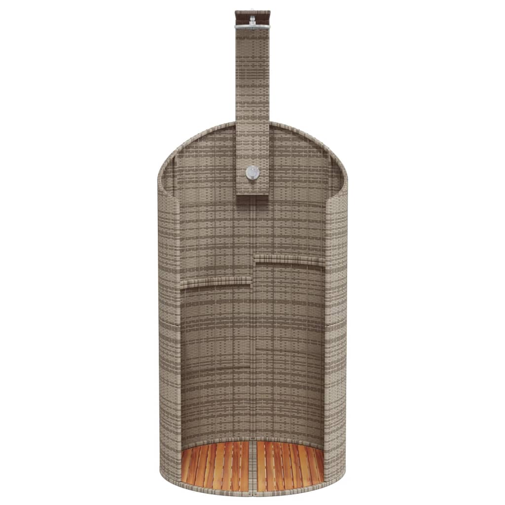 Gartendusche 100X100X241,5 Cm Poly Rattan Akazienholz