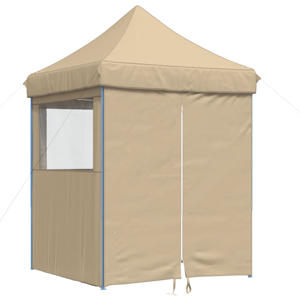 Partyzelt Faltbar Pop-Up Mit 4 Seitenteilen Beige