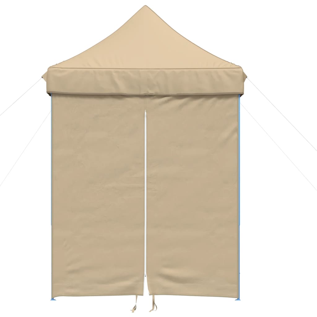 Partyzelt Faltbar Pop-Up Mit 4 Seitenteilen Beige