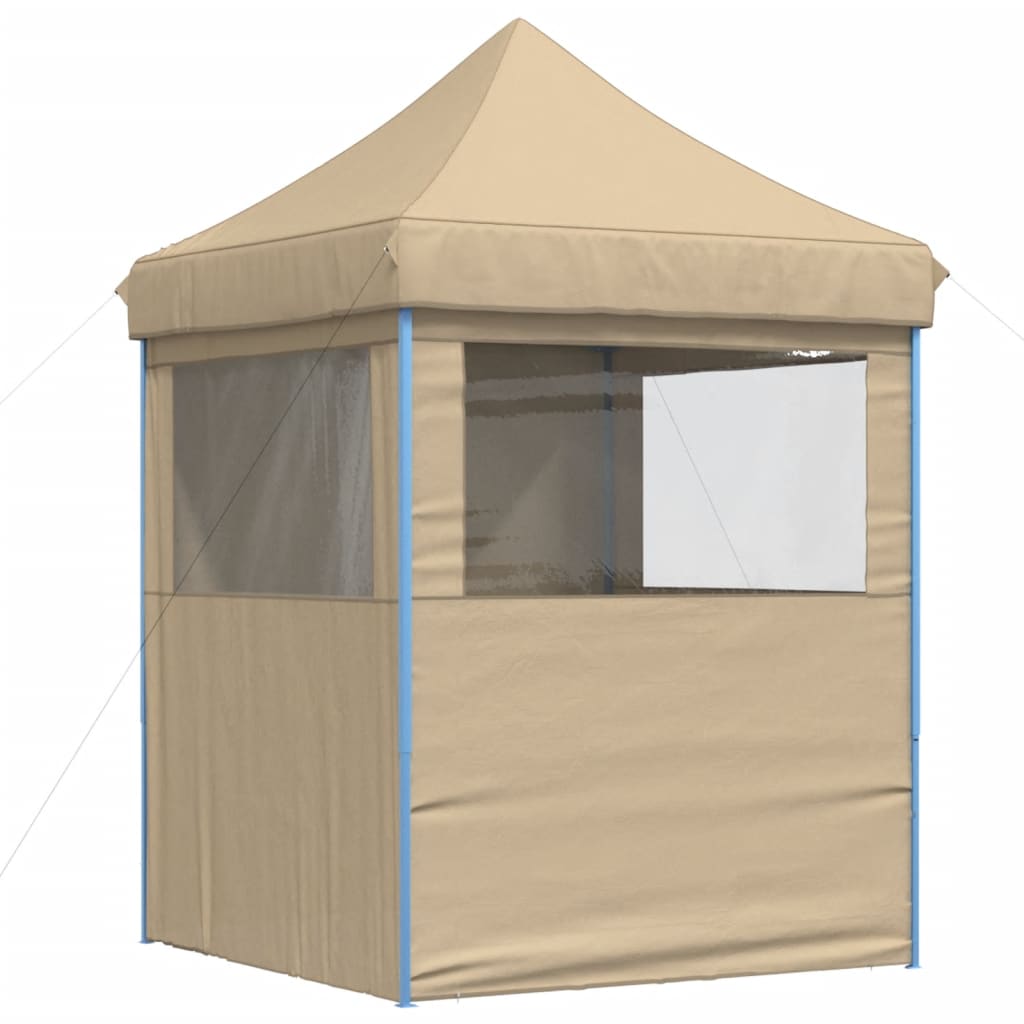 Partyzelt Faltbar Pop-Up Mit 4 Seitenteilen Beige