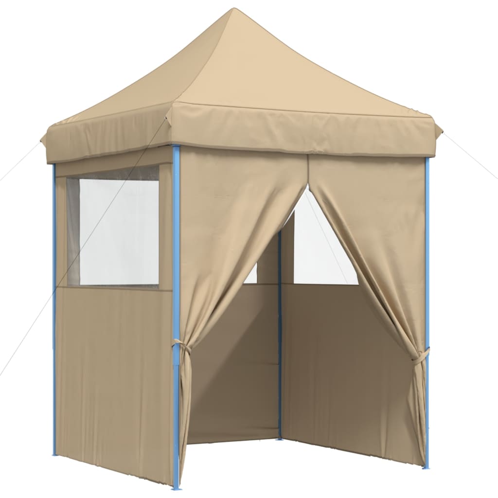 Partyzelt Faltbar Pop-Up Mit 4 Seitenteilen Beige