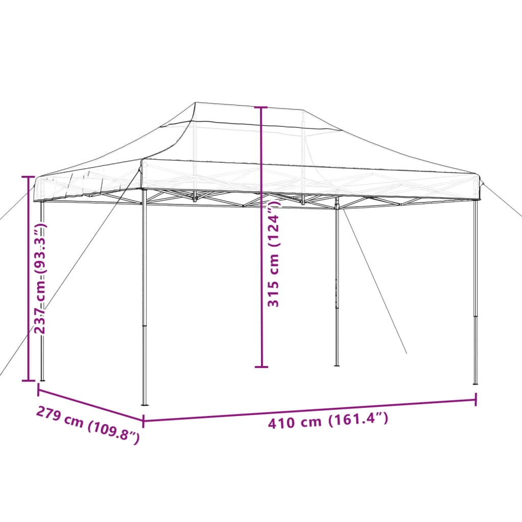 Partyzelt Faltbar Pop-Up 410X279X315 Cm Orange