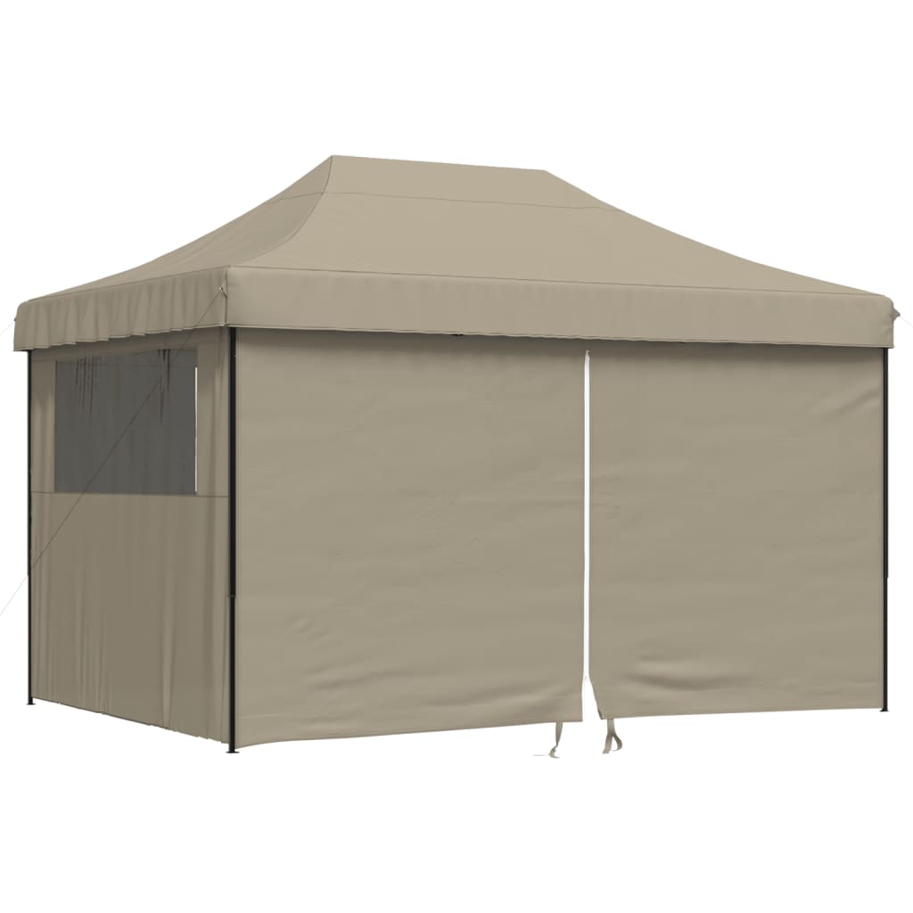 Partyzelt Faltbar Pop-Up Mit 4 Seitenteilen Taupe