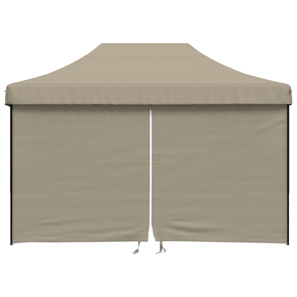 Partyzelt Faltbar Pop-Up Mit 4 Seitenteilen Taupe