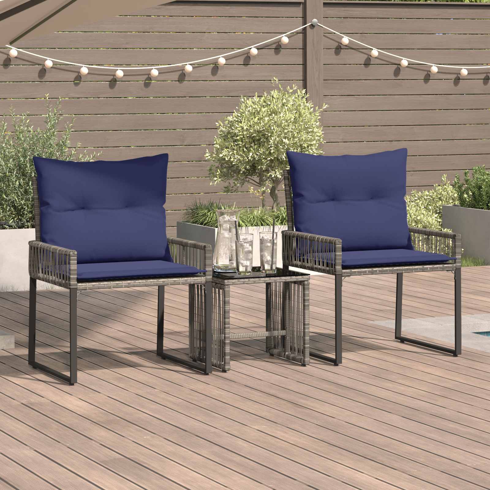 Gartenmöbel Set 7 Pcs Poly-Rattan