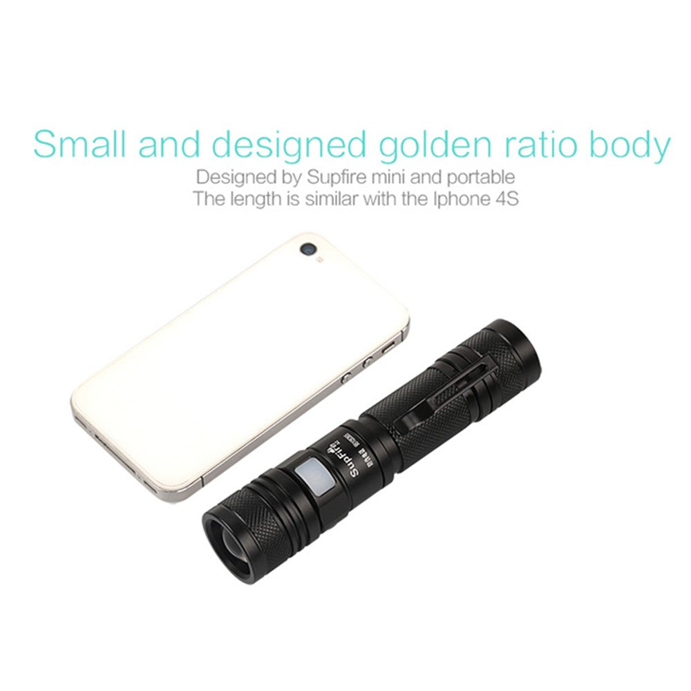 SUPFIRE A2 XM-L2 T6 950LM 5-Mode Dimming USB  Strong Light LED Flashlight (without Battery)
