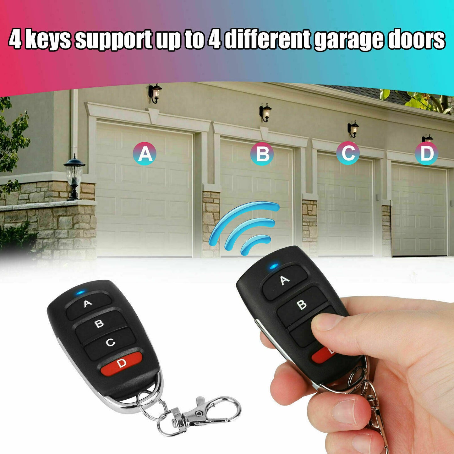 2/4X 433Mhz Universal Garagentor Fernbedienung Komplett-Set Handsender Garagento